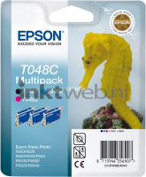 Epson T048C Cartridge Multipack (Opruiming 3 x 1-pack (los) kleur