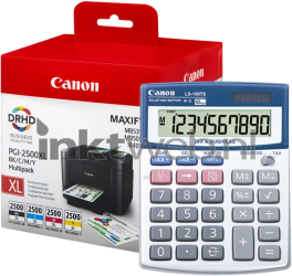 Canon PGI-2500XL Multipack met calculator zwart en kleur Combined box and product