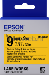 Epson  LK-3YBW zwart op geel breedte 9 mm
