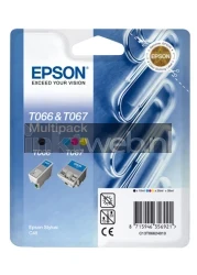 Epson T066 en T067 Multipack zwart en kleur Front box