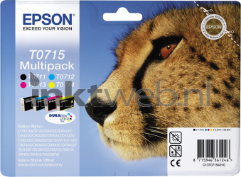 Epson T0715 multipack zwart en kleur Front box