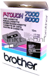 Brother  TX-315 wit op zwart breedte 6 mm TX315