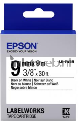 Epson  LC-3WBN Label zwart op wit breedte 9 mm Front box