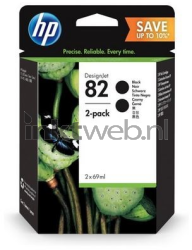 HP 82 2-pack zwart Front box