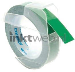 Dymo  S0898160 embossing tape wit op groen breedte 9 mm S0898160