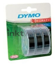 Dymo  S0847730 3 pack  op zwart breedte 9 mm