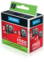 Dymo  2010102 3 pack zwart op wit breedte 12 mm Front box