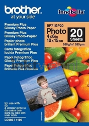 Brother  BP71GP20 fotopapier Glans | 10x15 | 260 gr/m² 20 vellen Front box