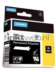 Dymo  1805442 zwart op wit breedte 6 mm Front box
