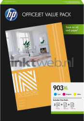 HP 903XL multipack met papier kleur Front box
