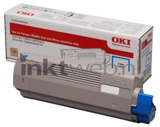 Oki C612 (46507507) cyaan Combined box and product
