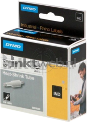 Dymo  ID1 Heat shrink 18055 zwart op wit breedte 12 mm Front box