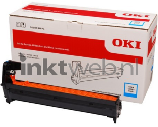 Oki C612 cyaan Combined box and product