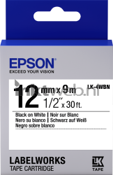 Epson  LK-4WBN zwart op wit breedte 12 mm Front box