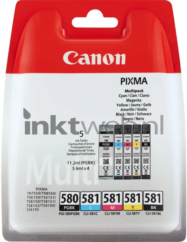 Canon CLI-581 5-Pack zwart en kleur (Origineel)