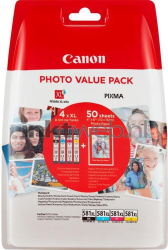 Canon CLI-581XL 4-pack met fotopapier zwart en kleur Front box