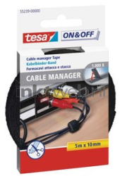 Tesa On&Off kabelbinder klittenband 5m zwart
