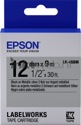 Epson  LK-4SBM zwart op zilver breedte 12 mm
