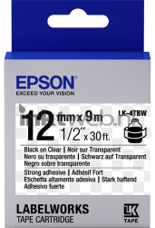 Epson  LK-4TBW zwart op transparant breedte 12 mm C53S654015