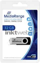 MediaRange USB-stick 32GB zwart Front box