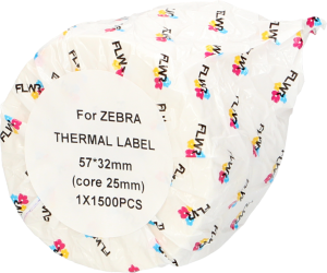 FLWR Zebra  etikettering 57 mm x 32 mm  wit Front box