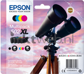 Epson 502XL Multipack zwart en kleur Front box