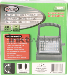 Höfftech werklamp - hobbylamp 60 LED - oplaadbaar Front box