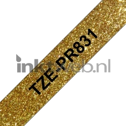 Brother  TZE-831 zwart op goud breedte 12 mm Diverse