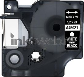 FLWR Dymo  45021 wit op zwart breedte 12 mm Product only