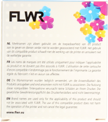 FLWR Dymo  45021 wit op zwart breedte 12 mm Back box