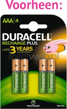 hardop uitvegen Verkoper Duracell AAA Rechargeable plus 750 mAh | Voordelig bij Inktweb.nl