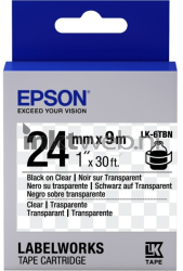 Epson  LK-6TBN zwart op transparant breedte 24 mm Front box