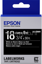 Epson  LK-5BWV wit op zwart breedte 18 mm Front box