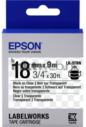 Epson  LK-5TBN zwart op transparant breedte 18 mm