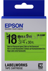 Epson  LK-5GBF zwart op groen breedte 18 mm Front box