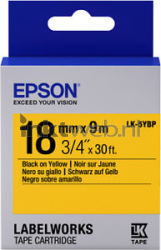 Epson  LK-5YBP zwart op geel breedte 18 mm Front box