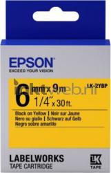 Epson  LK-2YBP zwart op geel breedte 6 mm