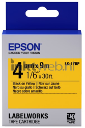 Epson  LK-1YBP zwart op geel breedte 4 mm