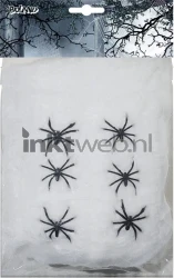 Boland Cobweb 100g white +6 spiders wit Combined box and product
