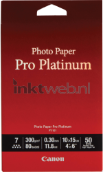 Canon  PT-101 Fotopapier Pro Platinum Hoogglans | 10x15 | 300 gr/m² 50 stuks
