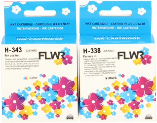 FLWR HP 338 en 343 Multipack zwart en kleur