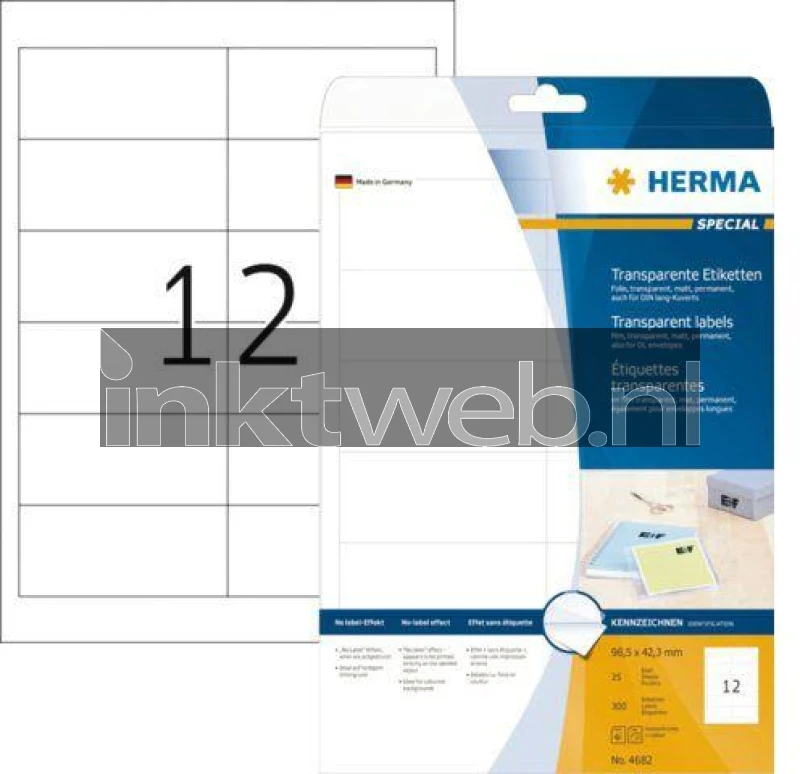 Rillprint Etiketten Zelfklevend Wit 8 op A4 99.1x67.7mm 1000 Vel