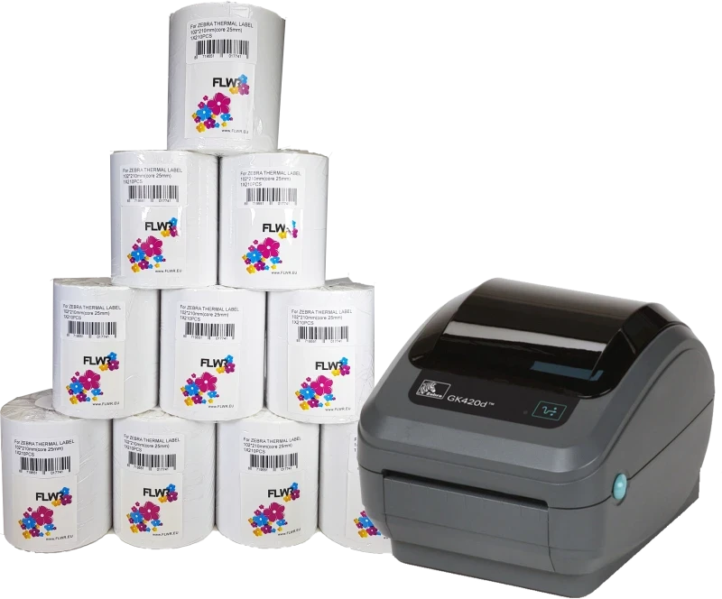 Zebra GK420D + 10 x 102x210 labels wit (Origineel)