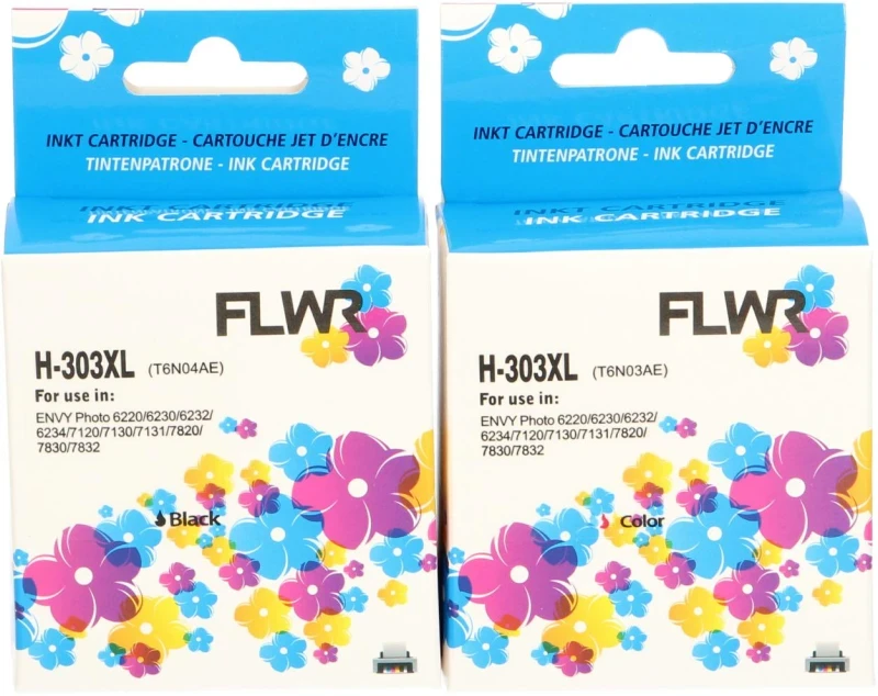 FLWR HP 303XL Multipack zwart en kleur (Huismerk (remanufactured))
