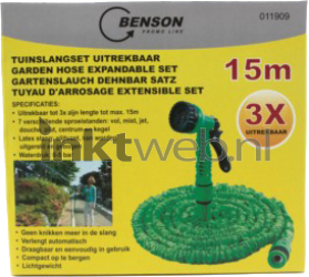 Benson Tuinslang uitrekbaar 15 mtr. groen Front box