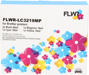 FLWR Brother LC-3219XL Multipack zwart en kleur Front box