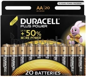 Duracell Plus Power Duralock Alkaline AA 20-Pack Front box