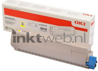 Oki C824 Toner geel Combined box and product