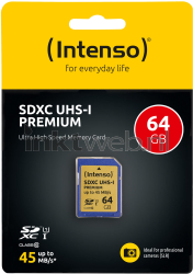 Intenso SDXC-kaart UHS-I Premium 64GB Front box