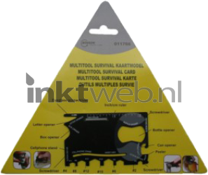 Benson Multitool Survival Kaart - Kamperen - Hiking - 17 opties Combined box and product
